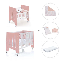 Minicuna 60x80 cm y cuna 60x120 cm (7en1) rosa · Omni Tre Quarzo C181T-M7759