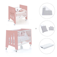 Minicuna 60x80 cm y cuna 60x120 cm (7en1) rosa · Omni Tre Quarzo C181T-M7759