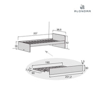 Cama juvenil blanca 90x200 cm para niños y niñas · Inside QC404