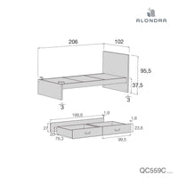 Cama juvenil de 90x200 cm para niños · Joy QC559