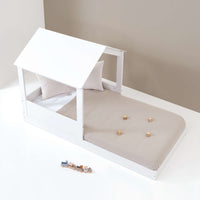 Cama infantil de 90x190 cm Montessori con casita · Bianca Tre QT664