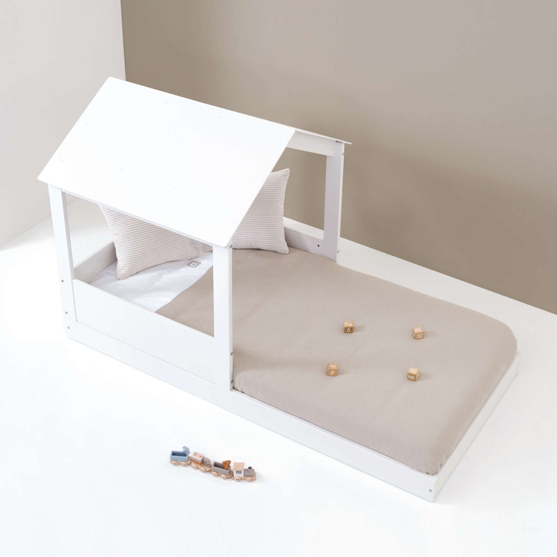 Cama infantil de 90x190 cm Montessori con casita · Bianca Tre QT664