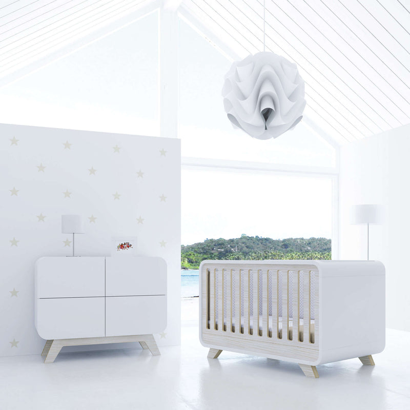 Set de cómoda y cuna de estilo nórdico habitación de bebé