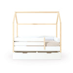 Cama-casita Montessori 70x140 cm madera/blanco · Sogni NB1400