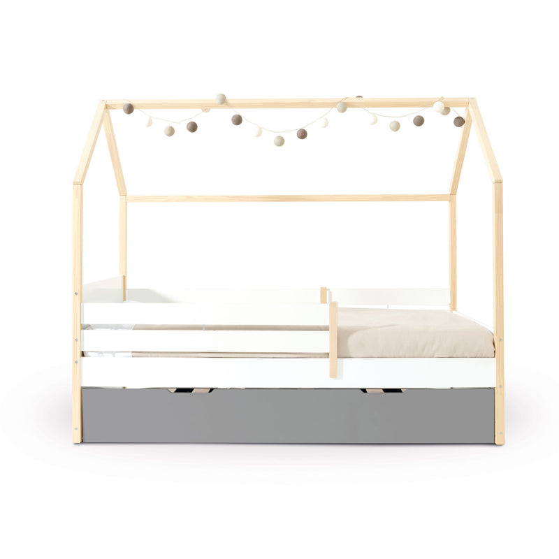 Cama-casita Montessori 90x200 cm madera/blanco · Sogni XL NB2000