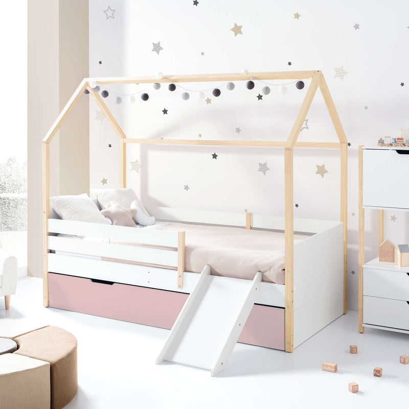 Cama Montessori 90x200 cm con cajón/cama nido en madera · Sogni XL NB2000