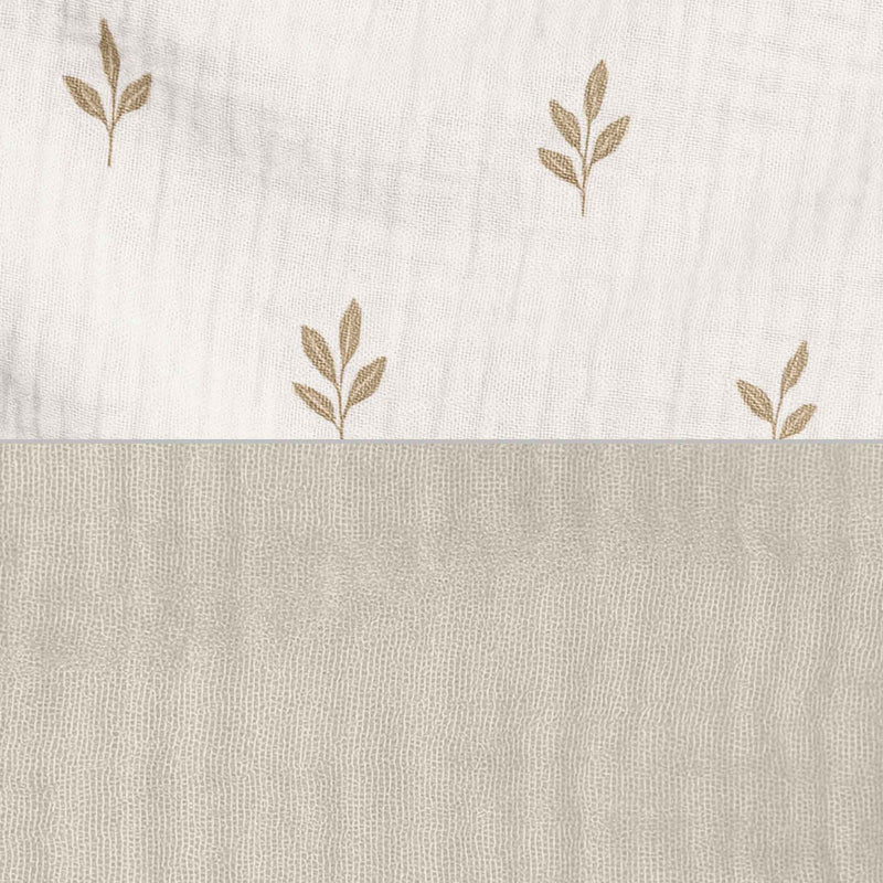 Cesta almacenaje infantil redonda hojas beige · Nandina 614-116
