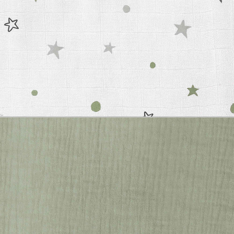 Cesta almacenaje infantil redonda verde con estrellitas · Mist 614-156