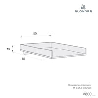 Soporte madera cómoda para cambiador de 50x80 cm · V800