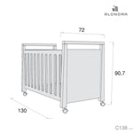 REACONDICIONADO - Cuna de bebé 60x120 cm en blanco brillo · C138-2300E