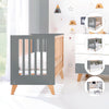 cuna colecho transformable en cama infantil escritorio en gris y madera