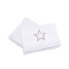 Pack 3 piezas de sábanas minicunita colecho rojizas con estrellas estampadas rosadas