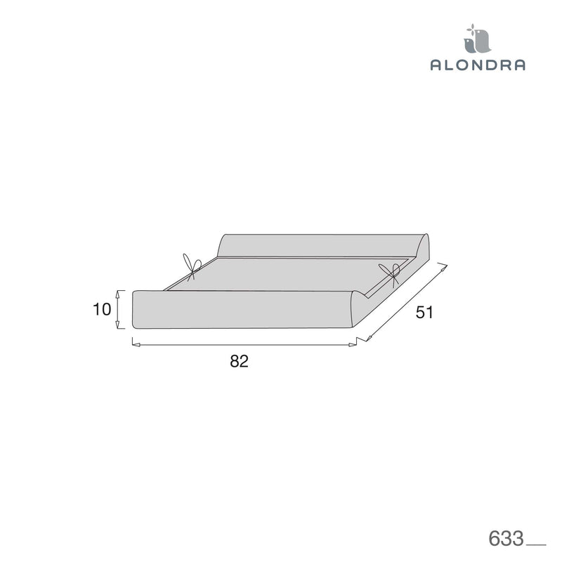 Funda ajustable gris para cambiador bañera (80x50 cm) · 633-178 Carezza