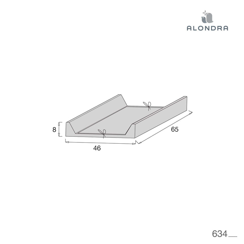 Colchoneta cambiador (45x65 cm) turquesa para cuna convertible o cómoda · 634-181 Mare
