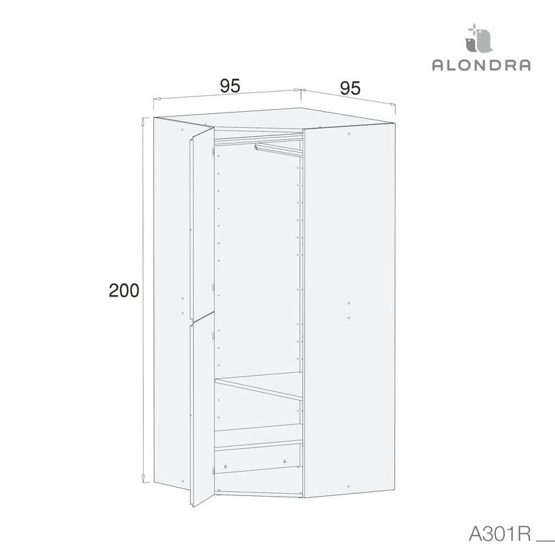 Módulo rinconera para armario Modular · A301R