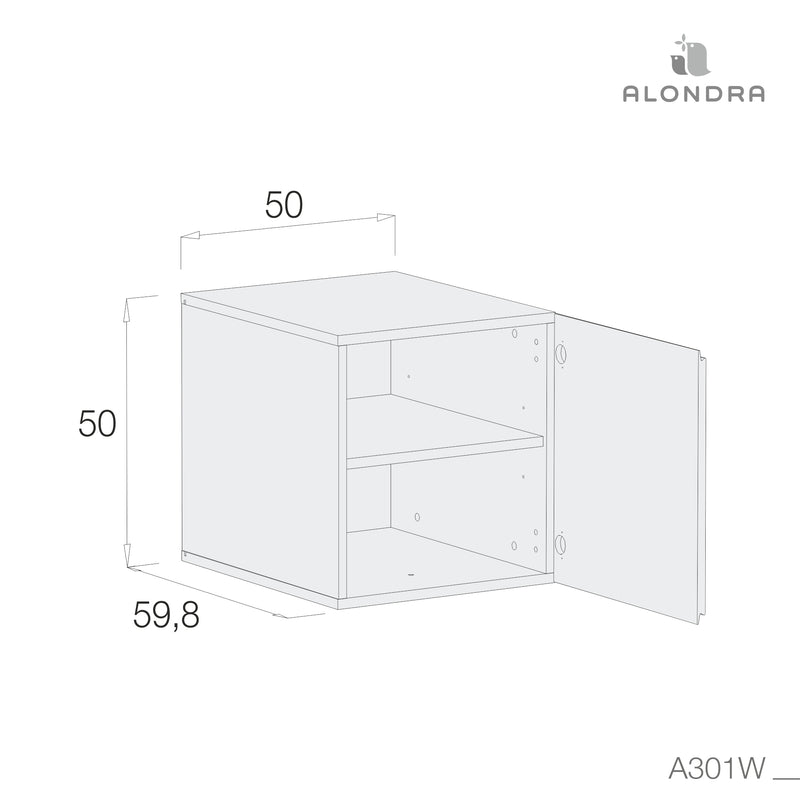 Módulo altillo con estante para armario Modular · A301W-M7700