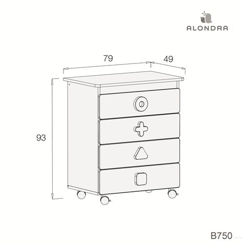 Mueble bañera-cambiador en blanco brillo · Maths B750-G2300