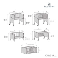 Minicuna colecho 50x80 cm (5en1) madera/marengo · Equo Life