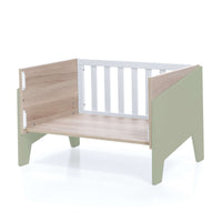 Minicuna colecho 50x80 cm (5en1) madera/verde-oliva · Equo Life