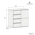 Medidas armario modular con cajones y puerta