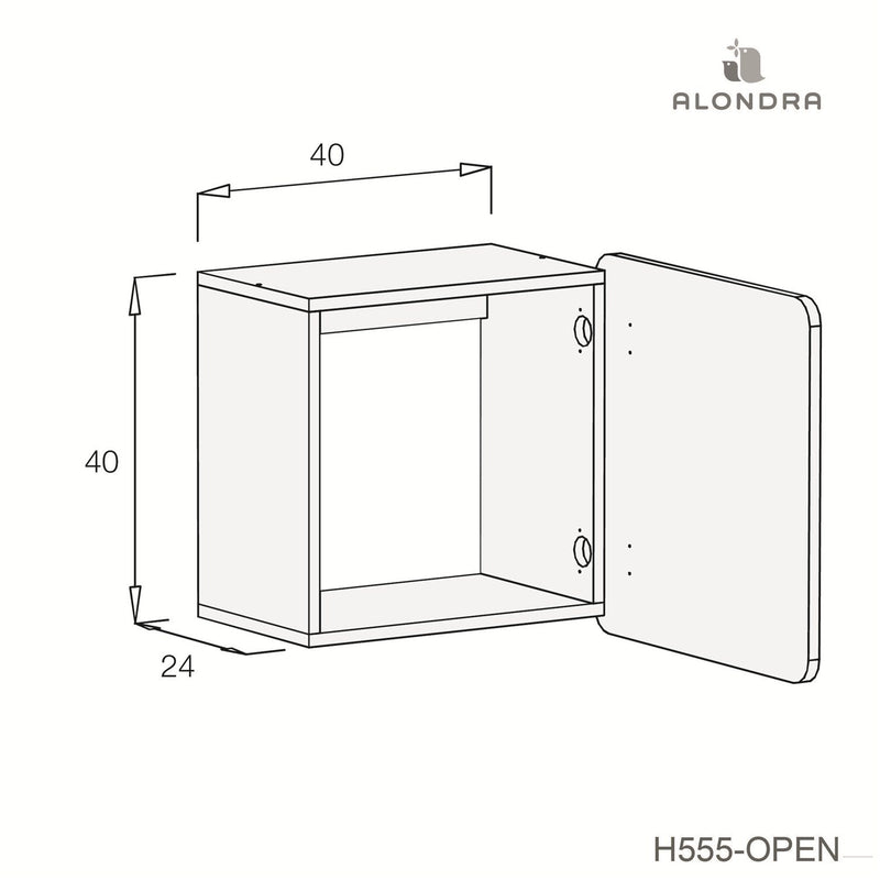 Medidas box estantería infantil H555E de Alondra