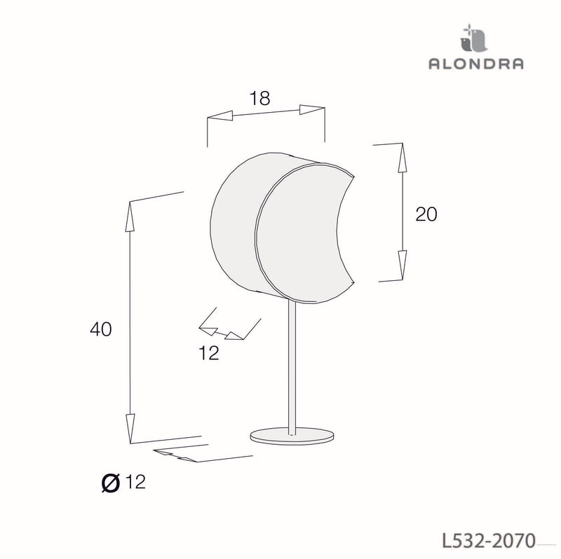 Lámpara infantil de sobremesa blanca en forma de luna · Dreams L532-2070