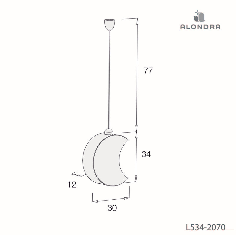 Lámpara infantil de techo blanca en forma de luna · Dreams L534-2070