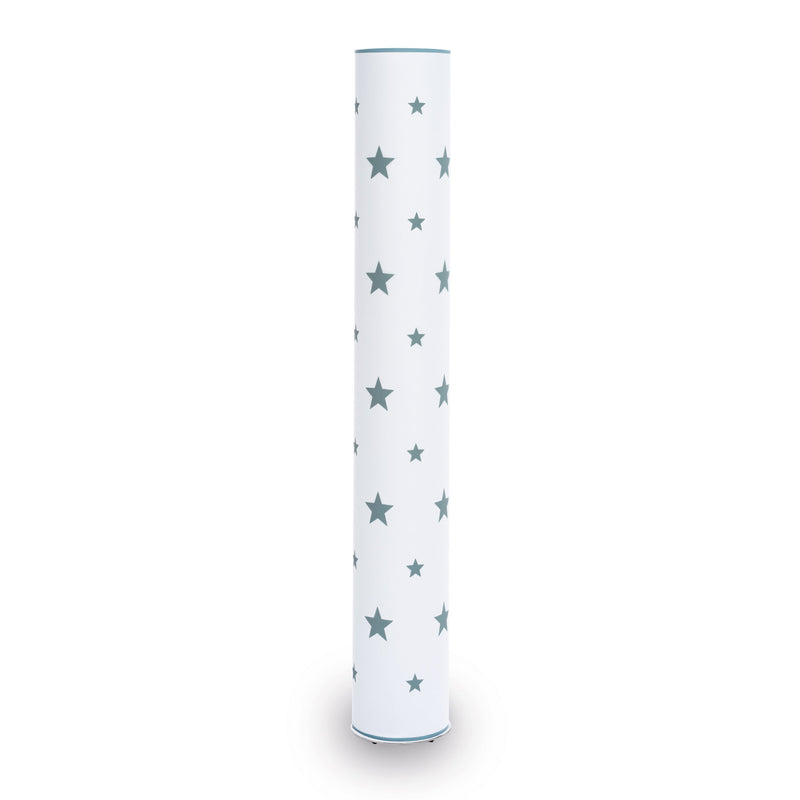 Lámpara tubular infantil de pie con estrellas color verde agua