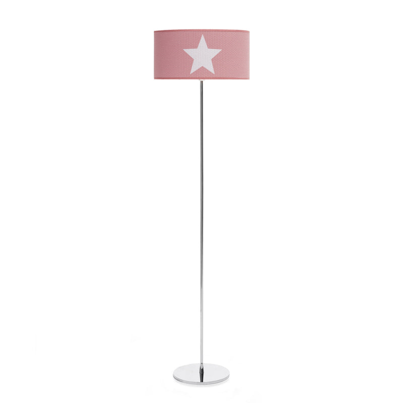 Lámpara infantil roja rosada de pie con base metálica