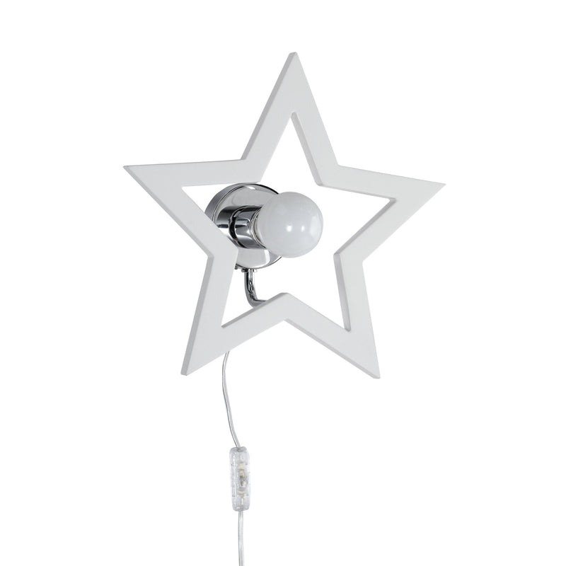 Lámpara infantil de pared con forma de estrella blanca