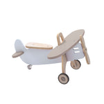 Avión con ruedas y hélice de madera para bebés color beige