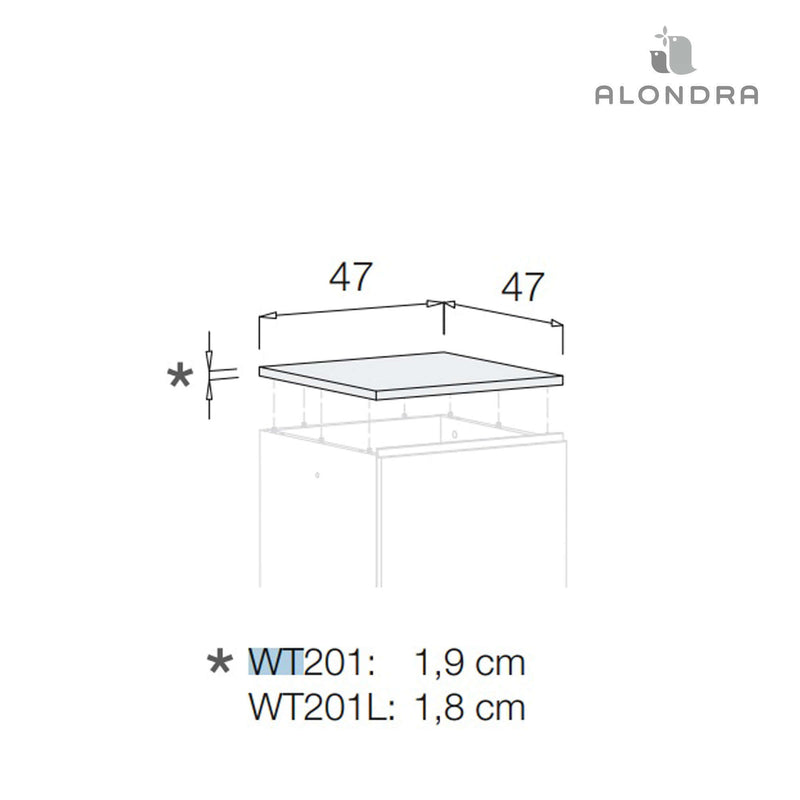 Tapa para cómodas Modular de 1 módulo · WT201L