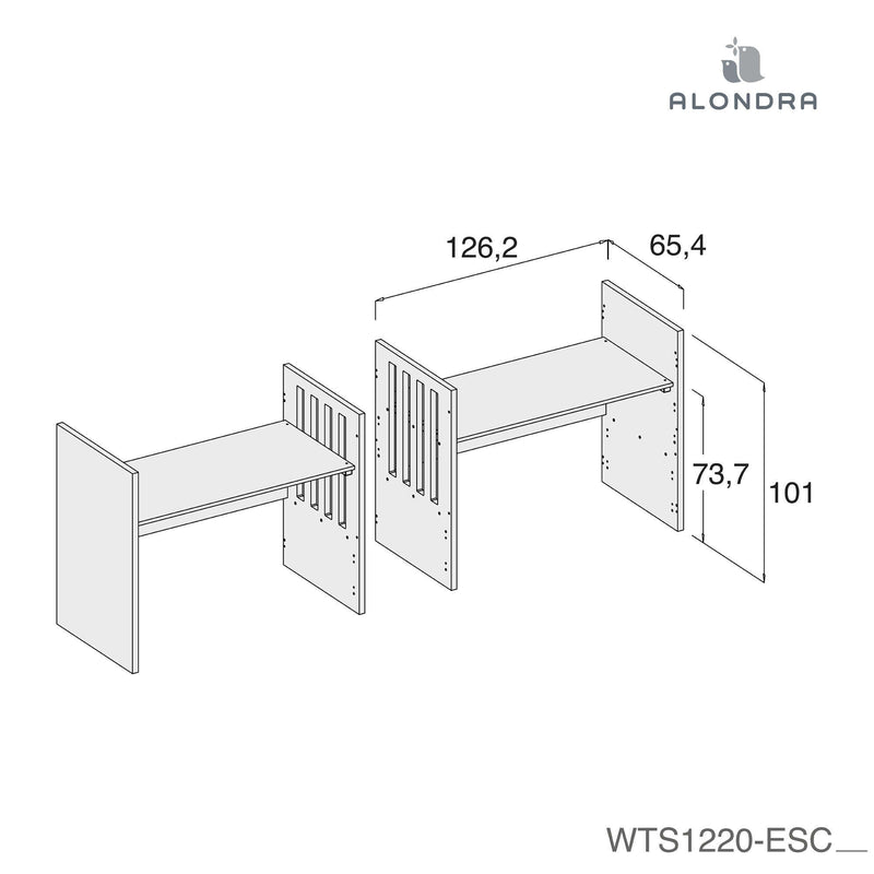 Piecero separador para cuna convertible gemelar Duplo · WTS1220