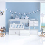 Cuna convertible 70x140 cm Sero Maths Celeste · K550